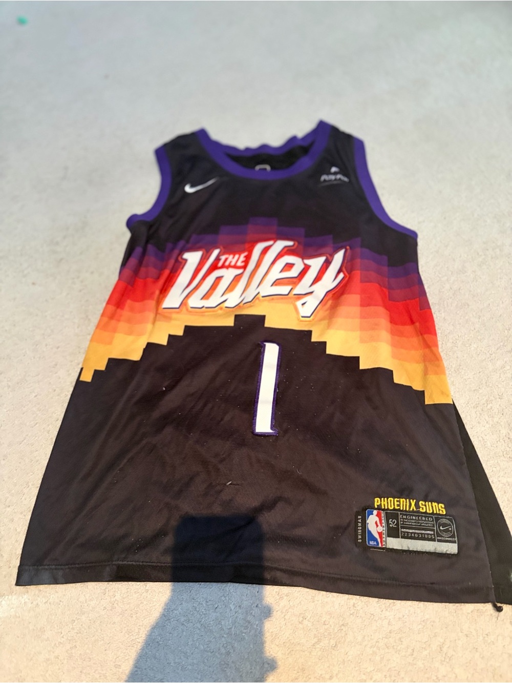 Nike Kids Phoenix Suns 'The Valley' Black Purple Orange Gradient Jersey